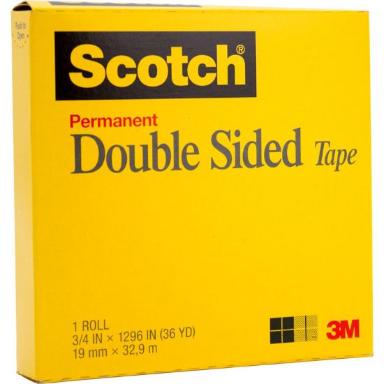 Picture of TAPE DOUBLE SIDE 
Double Sided Tape, .75 in x 36 yd, 3 in Core, Clear  