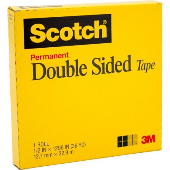 Picture of TAPE DOUBLE SIDE 
Double Sided Tape,  1/2 in x 36 yd, 3 in Core, Clear  