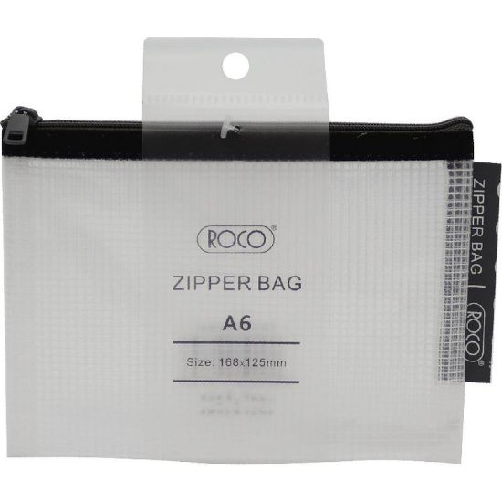 Picture of BAG MESH ZIPPER A6 BLACK, 16.8 CM X 12.50 CM