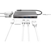 Picture of TECHPICK MULTI-PORT STATION USB-C3 PORT (1X HDMI/1X USB-C/1X USB-A) GREY