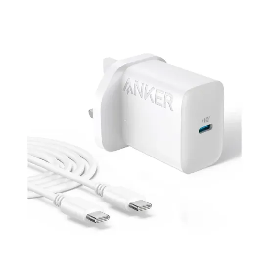 Picture of أنكر شاحن جداري بقدرة 20 واط مع كابل USB C || Anker Charger (20W) with USB-C Cable