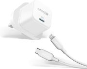 Picture of أنكر شاحن باوربورت III بقدرة 20 واط USB C مع كابل C L أبيض || Anker - Charger - PowerPort III - 20W USB-C with Cable C-L 3ft - White