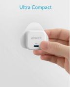Picture of أنكر شاحن باوربورت III بقدرة 20 واط USB C مع كابل C L أبيض || Anker - Charger - PowerPort III - 20W USB-C with Cable C-L 3ft - White
