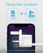 Picture of أنكر شاحن باوربورت III بقدرة 20 واط USB C مع كابل C L أبيض || Anker - Charger - PowerPort III - 20W USB-C with Cable C-L 3ft - White