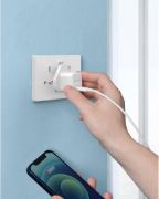 Picture of أنكر شاحن باوربورت III بقدرة 20 واط USB C مع كابل C L أبيض || Anker - Charger - PowerPort III - 20W USB-C with Cable C-L 3ft - White