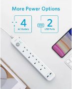 Picture of أنكر مشترك كهربائي 322 بمنفذ USB  أبيض || A9142K21/Anker 322 USB Power Strip B2B