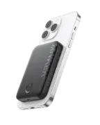 Picture of Anker 321 MagGo Battery (PowerCore 5K) Black1)Powerbank 2) 5000mAh3)Output =  Wireless  5W/7.5W4)Output =  1 x USB-C 12W Max5)Input Power = 10W