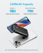 Picture of Anker 321 MagGo Battery (PowerCore 5K) Black1)Powerbank 2) 5000mAh3)Output =  Wireless  5W/7.5W4)Output =  1 x USB-C 12W Max5)Input Power = 10W