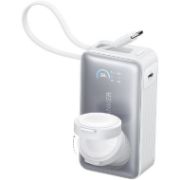 Picture of Anker MagGo Power Bank (10K, 35W, For Apple Watch) Silver  1)10000mAh 2)Output and InPutUSB-C Cable 30W3) Wirless Watch Charging 5W