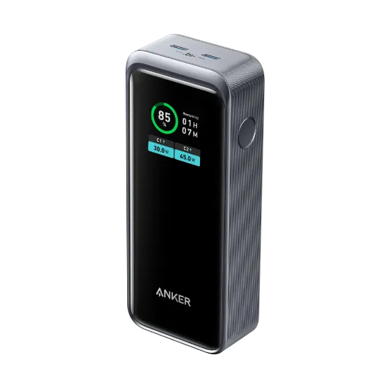 Picture of Anker Prime 12,000mAh Power Bank (130W)1) Powerbank Gen2)12000mAh3)Output = USB-C*2 65W single port130W Total4)Input = 65W