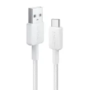 Picture of أنكر كابل 322 من USB A إلى USB C بطول 3 أقدام نايلون مضفر أبيض || Anker 322 USBA to USBC Cable (3ft, Nylon) White 1)Braided Nylon2)USB-C to USB-C3)3 ft