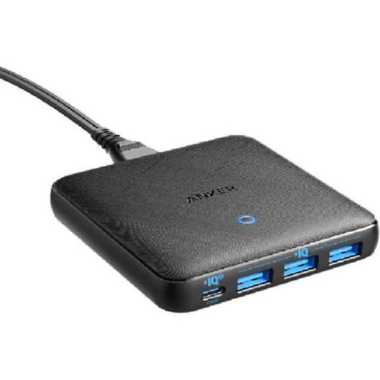 Picture of Anker Charger 65W 4 ports 1USB-C 3 USB-A-Black
