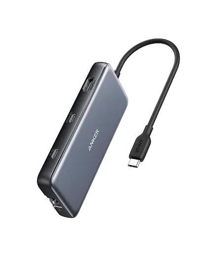 Picture of Anker Media Hub 8-in 1 2 USB-A , 2 USB-C ,  SD & Micro SD, Ethernet , 1 HDMI Gray