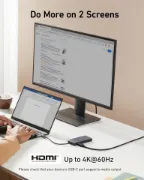 Picture of Anker Media Hub 8-in 1 2 USB-A , 2 USB-C ,  SD & Micro SD, Ethernet , 1 HDMI Gray