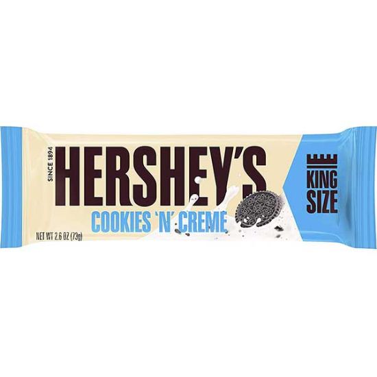 Picture of Cookies 'N' Creme White Creme With Cookie Bits Bar King Size [12 Packs x 18 Pcs]