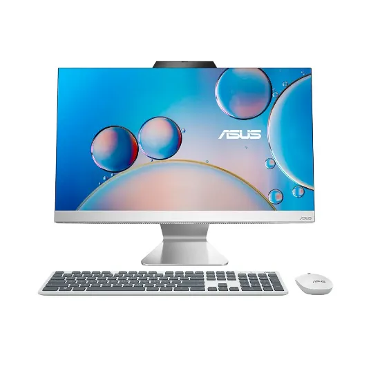 Picture of ASUS A3402WVAK-WPC0310 , White | 23.8-inch | FHD (1920 x 1080) 16:9 | 250nits | 100Hz | Non-Touchscreen | Normal Stand | Intel® Core™ i5-1335U | Intel® Graphics | DDR5 8GB | 512GB M.2 NVMe™ PCIe® 4.0 SSD | Wi-Fi 6(802.11ax) (Dual band) 1*1 + Bluetooth® 5.2 Wireless Card | Realtek RTL8111H 10/100/1000 Mbps | 720p HD camera With privacy shutter | DOS | Trusted Platform Module (TPM) | Wired White keyboard & Wired Optical Mouse